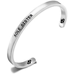 SEIRAA Sole Sister Keychain Running Jewelry Runners Gift Run Shoe Charm Key Chain Inspirational Runner Marathon Gift