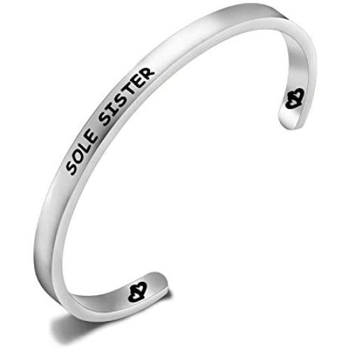 SEIRAA Sole Sister Keychain Running Jewelry Runners Gift Run Shoe Charm Key Chain Inspirational Runner Marathon Gift