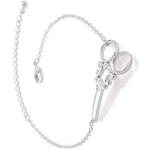 Adjustable Silver Scissors Bracelet for Hairdresser Minimalist Charm Scissors with Chain Bracelet for Women Fashion Jewelry Adjustable Silver Scissors Bracelet for Hairdresser Minimalist Charm Scissors with Chain Bracelet for Women Fashion Jewelry