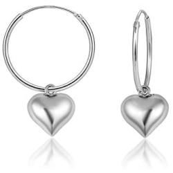 YeGieonr Heart Dangly Earrings For Women Fashion Sterling Silver Hoop Earrings with Bubble Heart Charms,24k Gold Plated Shiny and Adorable Gold Earrings for Women/Girls