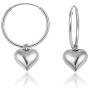 YeGieonr Heart Dangly Earrings For Women Fashion Sterling Silver Hoop Earrings with Bubble Heart Charms,24k Gold Plated Shiny and Adorable Gold Earrings for Women/Girls