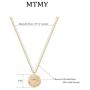 MTMY Evil Eye Necklace 14K Gold Plated Coin Disc Pendant Dainty Chain Solitaire Cubic Zirconia Turquoise Evil Eye Necklace for Women…