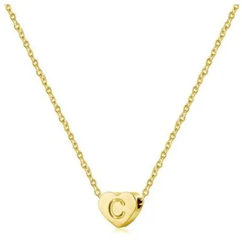 Tiny Gold Initial Necklaces - 14K Gold Filled Letter Heart Necklace, Gift for Women Girls Tiny Gold Initial Necklaces - 14K Gold Filled Letter Heart Necklace, Gift for Women Girls