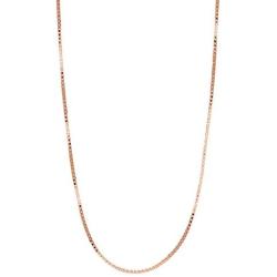 18K Solid Gold 0.5mm Diamond- Cut Italian Box Chain Necklace- Made in Italy- Yellow White or Rose