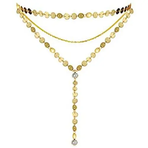 cyntan Layered Coin Choker Necklace for Women Gold Tone cyntan Layered Coin Choker Necklace for Women Gold Tone