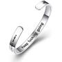 Ldurian Morse Code Bracelet, Inspirational Bracelet for Women, Cuff Bangle for Men, Funny Morris Code Gift, Hidden Message Jewelry, Profanity Present (Stainless Steel, Adjustable)