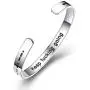 Ldurian Morse Code Bracelet, Inspirational Bracelet for Women, Cuff Bangle for Men, Funny Morris Code Gift, Hidden Message Jewelry, Profanity Present (Stainless Steel, Adjustable)