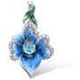 Santuzza Heart Shape Flower Pendant 925 Sterling Silver Exquisite Blue Clover Enamel Fine Jewelry For Women