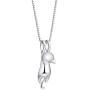 Meiniya S925 Sterling Silver Cat Necklace Matte Silver Cat Pendant Collarbone Necklace Women Charm Jewelry