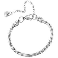 Daisy Jewelry Women Girls Snake Chain Charm Bracelet for Charms Bead