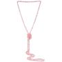6mm Pink Crystal Beads Long Necklace Rose Quartz Stone Strand Handmade Necklaces 47