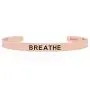 MADIBELLA Rose Gold Breathe Bracelet for Women - Adjustable Cuff Stainless Steel Bracelet - Meditate, Inspire, and Motivational Bangle - Fits Kids, Teenage Girls, and Adults