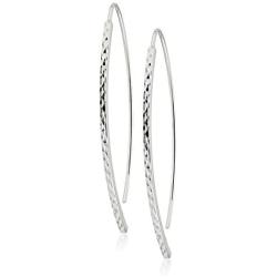 Amazon Collection Womens Diamond Cut Arched Stick Threader Earrings