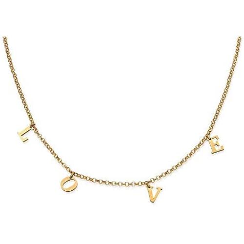MyNameNecklace Personalized Dangle Name Choker Custom Initial Alphabet Pendant Necklace with Hanging Sterling Silver 925 & Gold Plating - Jewelry Gift for Her