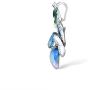 Santuzza Heart Shape Flower Pendant 925 Sterling Silver Exquisite Blue Clover Enamel Fine Jewelry For Women