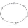 AGS Certified 14k Gold 5 Stone Solitaire Bezel Set Diamond with Lobster Clasp Strand Bracelet (K-L Color, I1-I2)