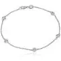 AGS Certified 14k Gold 5 Stone Solitaire Bezel Set Diamond with Lobster Clasp Strand Bracelet (K-L Color, I1-I2)