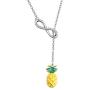 BAUNA Pineapple Necklace Infinity Lariat Y Pendant Necklace Fruit Jewelry for Friend Sister Mom Wife Daughter