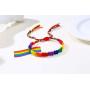 Defusky Rainbow Bracelets 2Pcs Gay Pride & Lesbian Bracelets Parade Accessory Wristband LGBT Pride Jewelry for Men Women
