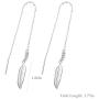 SA SILVERAGE Sterling Silver Feather Threader Drop Dangle Earrings