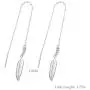 SA SILVERAGE Sterling Silver Feather Threader Drop Dangle Earrings