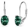 Sterling Silver 6x4mm Oval-Cut Solitaire Tiny Huggie Leverback Earrings Made with Swarovski Crystals Sterling Silver 6x4mm Oval-Cut Solitaire Tiny Huggie Leverback Earrings Made with Swarovski Crystals
