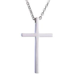 MiniJewelry Silver Cross Necklace Rose Gold Cross Necklace Gold Cross Necklace for Women Stainless Steel Cross Necklace, 18 Inch