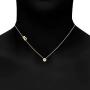 Kaiya -Sideways Initial Letter Pendant Necklace with Swarovski Crystal Cubic Zirconia, 14+2'' Premium Stainless Steel 14K Gold, Silver Plated Dainty Alphabet Initial Swarovski Crystal Choker for Women