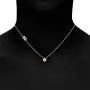 Kaiya -Sideways Initial Letter Pendant Necklace with Swarovski Crystal Cubic Zirconia, 14+2'' Premium Stainless Steel 14K Gold, Silver Plated Dainty Alphabet Initial Swarovski Crystal Choker for Women