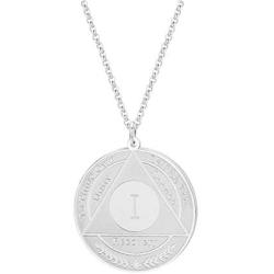 AA Yearly Medallion Necklace Sober Recovery Necklace with Serenity Prayer