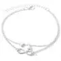 Double Chain Tiny Initial Letter Endless Love Infinity Symbol Pendant Wrist Bracelet Fashion Barefoot Anklet Holilday Beach Jewelry A to Z for Chose
