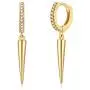 BENEIGE Cute Geometric Awl Shaped Evil Eye Snake Ball Cross CZ Huggie Earring 14K Gold Plated Hoop Earrings for Women
