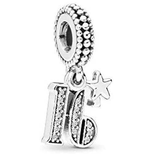 MiniJewelry Birthday Number 21st 30th 16th 18th 50th 60th Celebration Letter Charm for Bracelets Gift for Friends Wife Women Daughter Sister