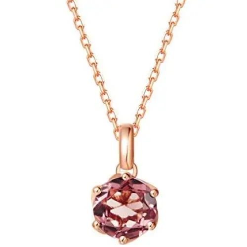 Agvana 14K Solid Rose Gold 0.6 Carat Genuine Natural Pink Tourmaline Solitaire Dainty Pendant Necklace October Birthstone Fine Jewelry Birthday Gifts for Women Girls Wife Mom Grandma Her, 16+2 Inch Agvana 14K Solid Rose Gold 0.6 Carat Genuine Natural Pink Tourmaline Solitaire Dainty Pendant Necklace October Birthstone Fine Jewelry Birthday Gifts for Women Girls Wife Mom Grandma Her, 16+2 Inch