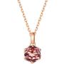 Agvana 14K Solid Rose Gold 0.6 Carat Genuine Natural Pink Tourmaline Solitaire Dainty Pendant Necklace October Birthstone Fine Jewelry Birthday Gifts for Women Girls Wife Mom Grandma Her, 16+2 Inch