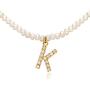 YorzAhar 3.5mm Mini Pearls Necklaces with Cubic Zirconia Initial | 26 Personalized Capital Letter Pendant Chain for Women Girls Children Women’s Day Gift