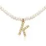 YorzAhar 3.5mm Mini Pearls Necklaces with Cubic Zirconia Initial | 26 Personalized Capital Letter Pendant Chain for Women Girls Children Women’s Day Gift