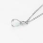 Opal Necklace Sterling Silver Teardrop Pendant October Birthstone Jewelry for Women 18 inch