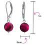 Basic 8MM Gemstone Round Bead Ball Drop Dangle Earrings For Women Teen Leverback Sterling Silver Birthstones More Colors