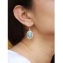 YoTreasure 1.50'' Larimar Dangle Earrings Solid 925 Sterling Silver