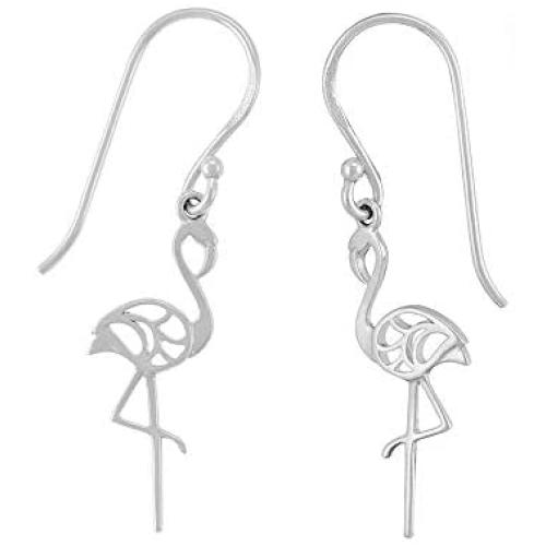 Boma Jewelry Sterling Silver Flamingo Dangle Earrings