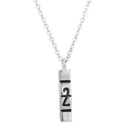 SKQIR Mens Stainless Steel Vertical Cuboid Xanax Pill ID Bar Pendant Necklace Jewelry