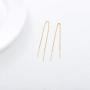 14K Solid Gold Thread Earrings for Women, Real Yellow Gold Dangle Drop Earrings Gold Chain Ear Line Jewelry Gift for Girls, 6cm/8cm/10cm/12cm