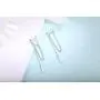 SLUYNZ 925 Sterling Silver Bar Dangle Earrings for Women Teen Girls Threader Earrings Chain