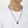 Pendant Necklace Galaxy Constellation Design 12 Zodiac Sign Horoscope Astrology Necklace for Women Men Resin Round Art Black Rope Stainless Steel Handmade Jewelry