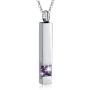 Vertical Bar Zircon Cremation Jewelry for Ashes Men Women Urn Necklace for Ashes Mom Dad Grandpa Grandma