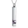 Vertical Bar Zircon Cremation Jewelry for Ashes Men Women Urn Necklace for Ashes Mom Dad Grandpa Grandma