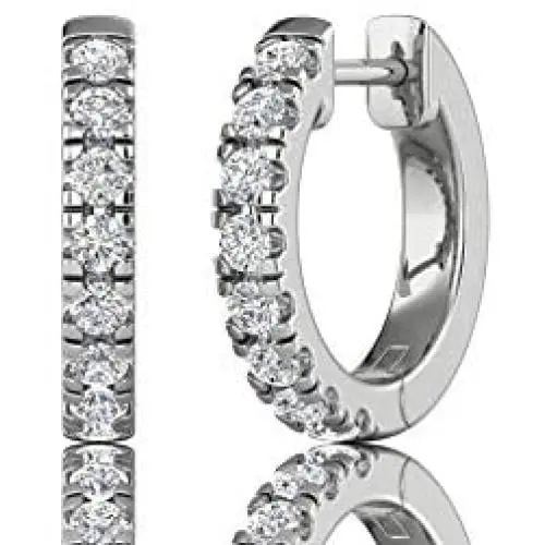 ALEVIRA Cubic Zirconia Studded 14K White and Yellow Gold-Plated Earrings - Womens Ear Hoop Huggies with Jewelry Box ALEVIRA Cubic Zirconia Studded 14K White and Yellow Gold-Plated Earrings - Womens Ear Hoop Huggies with Jewelry Box