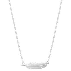 Boma Jewelry Sterling Silver Feather Necklace, 16 inches