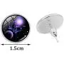 Pingyongchang 12 Constellation Crescent Moon Shaped Earring Necklace Bracelet Set Zodiac Sign Astrology Horoscope Charm Chain Pendants Stud Earrings Jewelry Set Half Moons Accessory for Women Girl